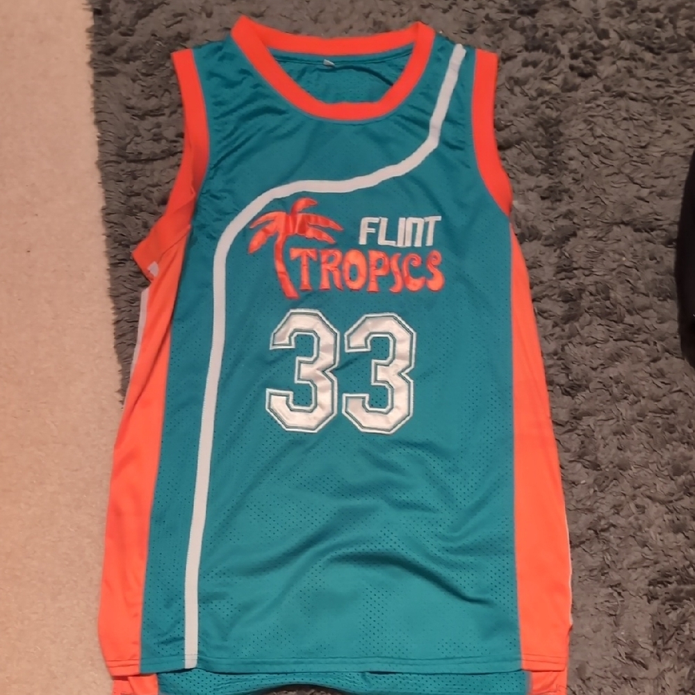 Retro Blue and Orange Basketball Jersey